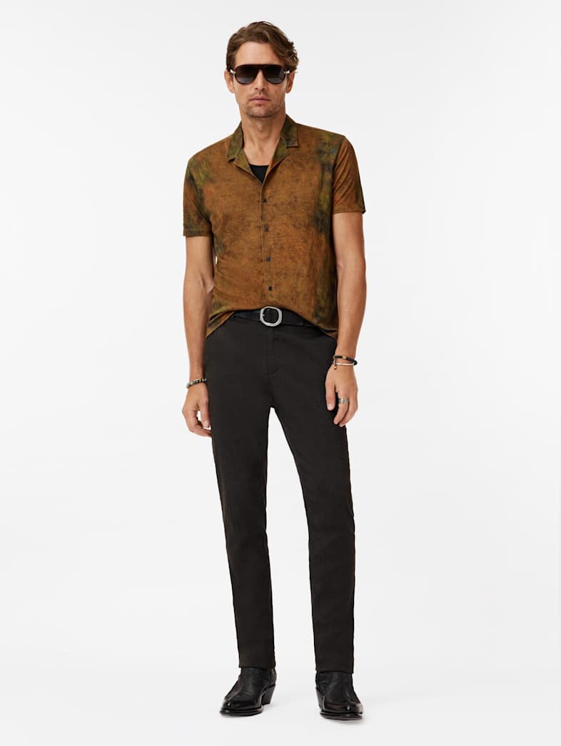 John Varvatos AGOSTA CAMP SHIRT Clothing Tops Shirts AGOSTA CAMP SHIRT SANDSTONE HT