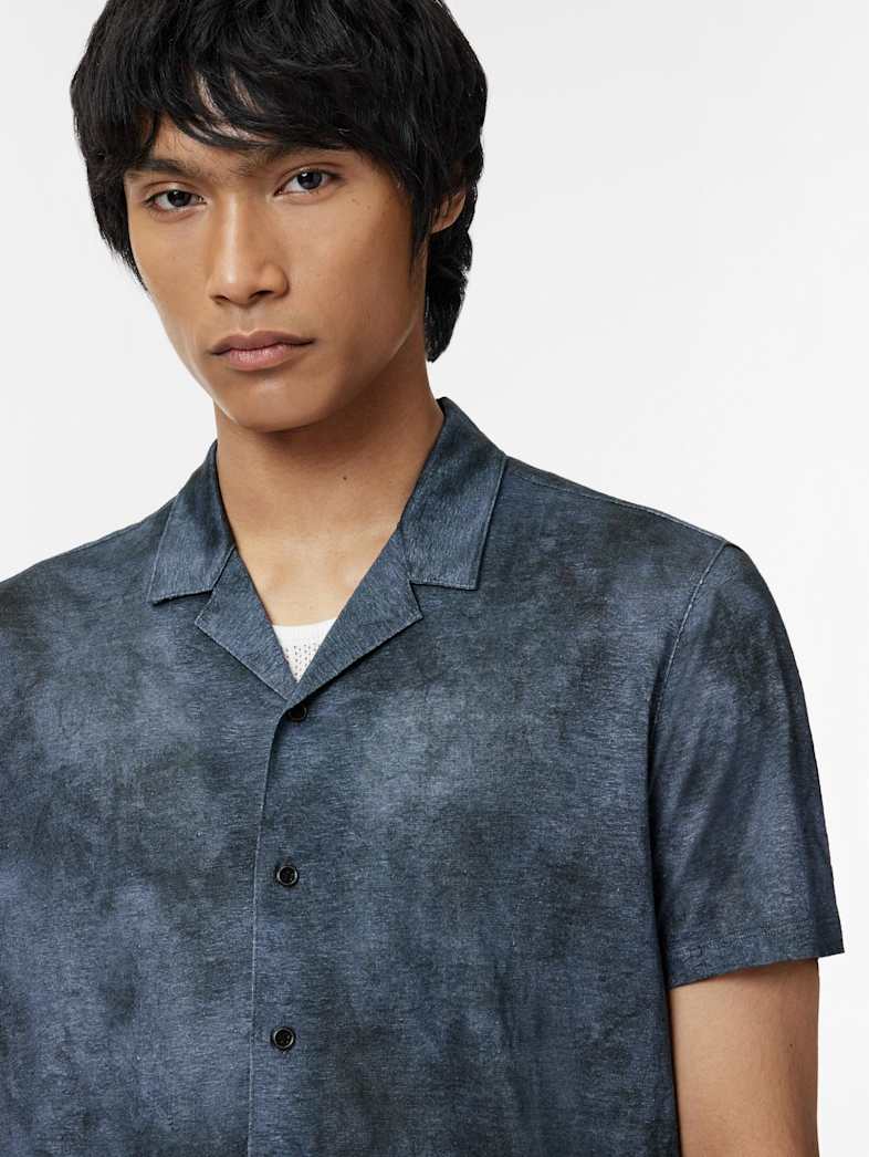 John Varvatos AGOSTA CAMP SHIRT Clothing Tops Shirts AGOSTA CAMP SHIRT EMPIRE BLUE