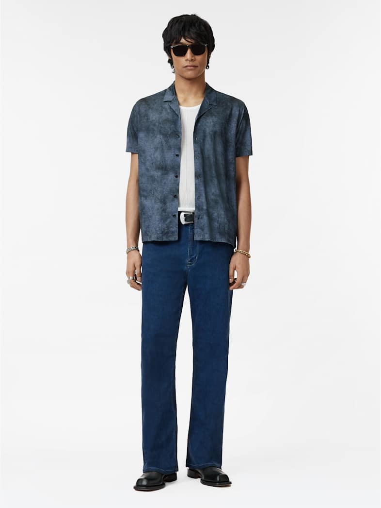 John Varvatos AGOSTA CAMP SHIRT Clothing Tops Shirts AGOSTA CAMP SHIRT EMPIRE BLUE