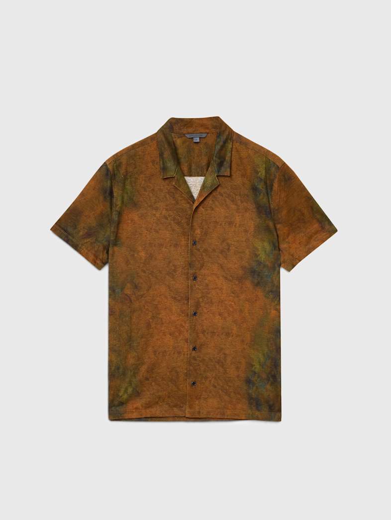 john varvatos AGOSTA CAMP SHIRT Clothing Tops Shirts AGOSTA CAMP SHIRT SANDSTONE HT