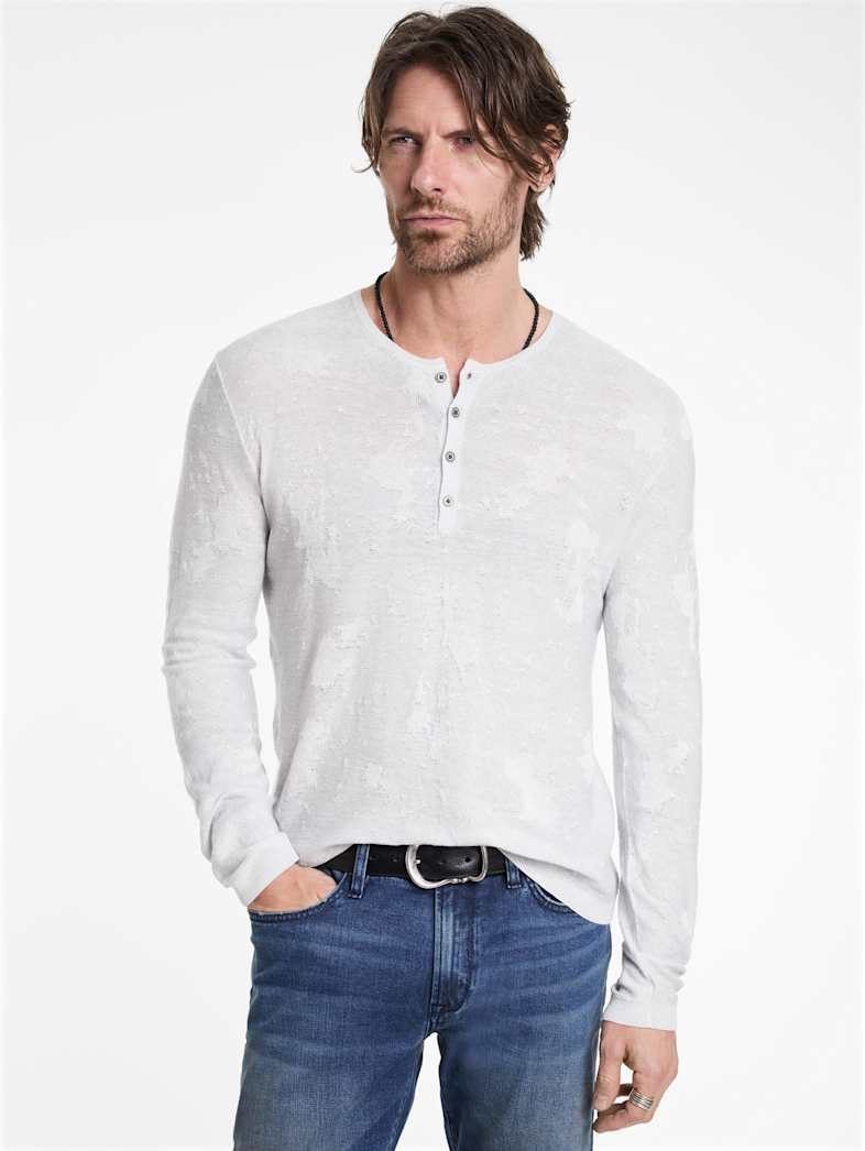 John Varvatos AGUSTIN HENLEY Outlet Outlet Tops AGUSTIN HENLEY LT GREY HEAT