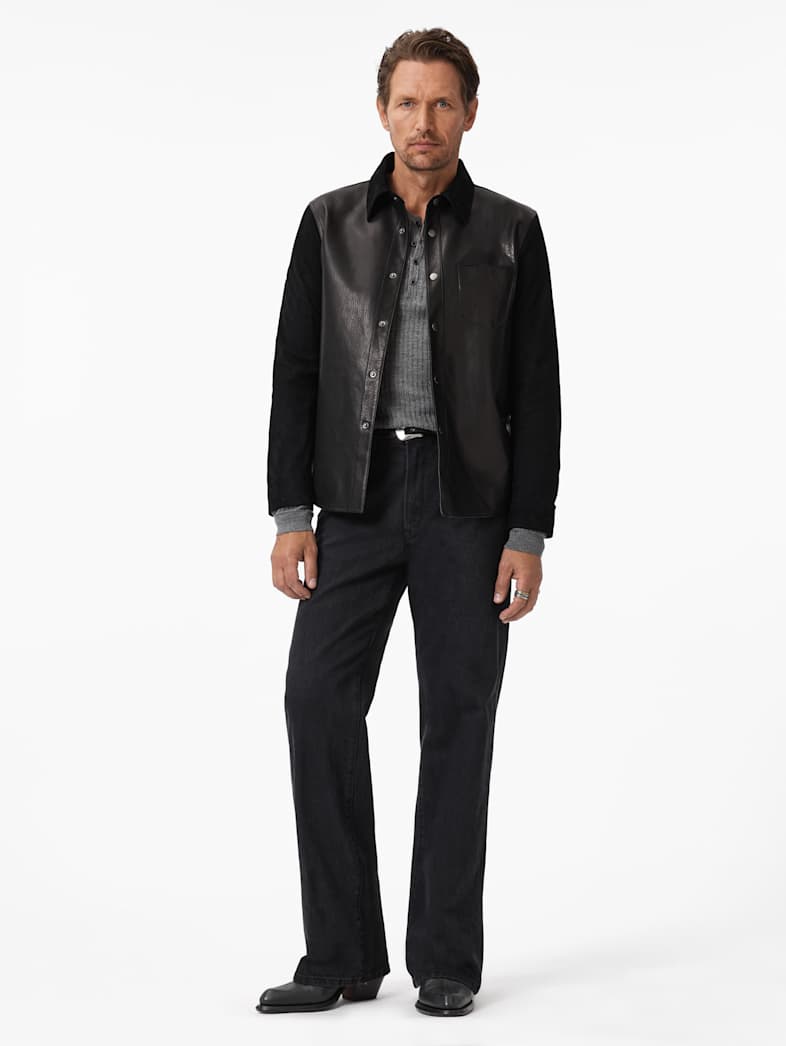 John Varvatos ALBANO HENLEY Clothing Tops Henleys ALBANO HENLEY GREY STONE