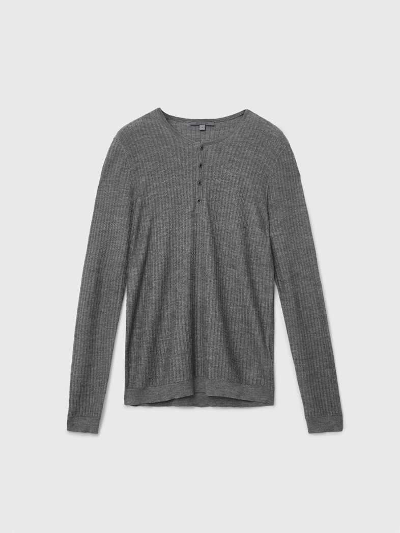 john varvatos ALBANO HENLEY Clothing Tops Henleys ALBANO HENLEY GREY STONE
