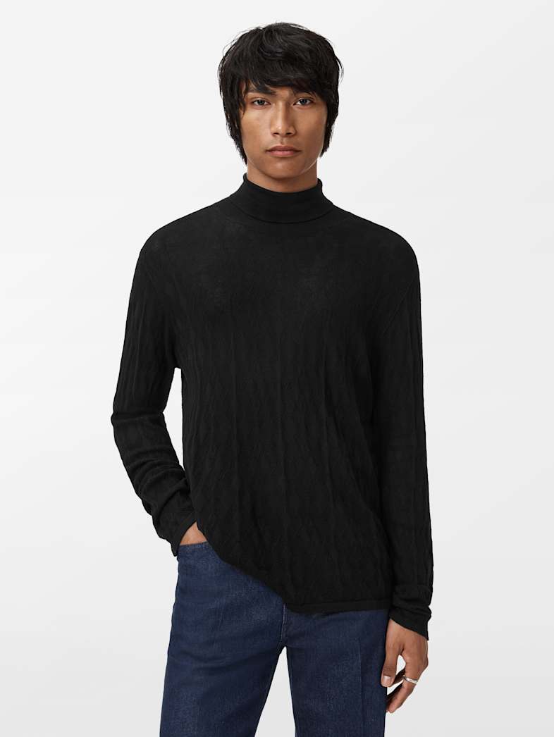 John Varvatos ALISTAIR TURTLE NECK Clothing Tops Sweaters ALISTAIR TURTLE NECK BLACK