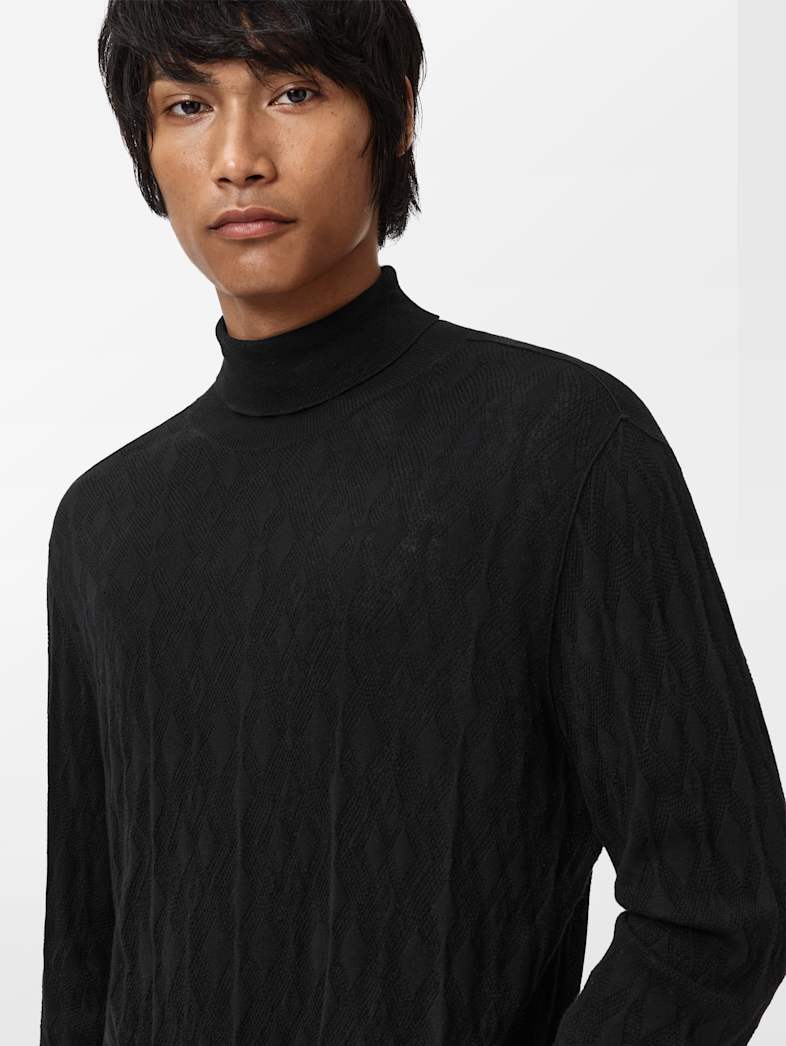 John Varvatos ALISTAIR TURTLE NECK Clothing Tops Sweaters ALISTAIR TURTLE NECK BLACK