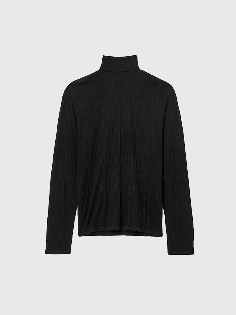 john varvatos ALISTAIR TURTLE NECK Clothing Tops Sweaters ALISTAIR TURTLE NECK BLACK