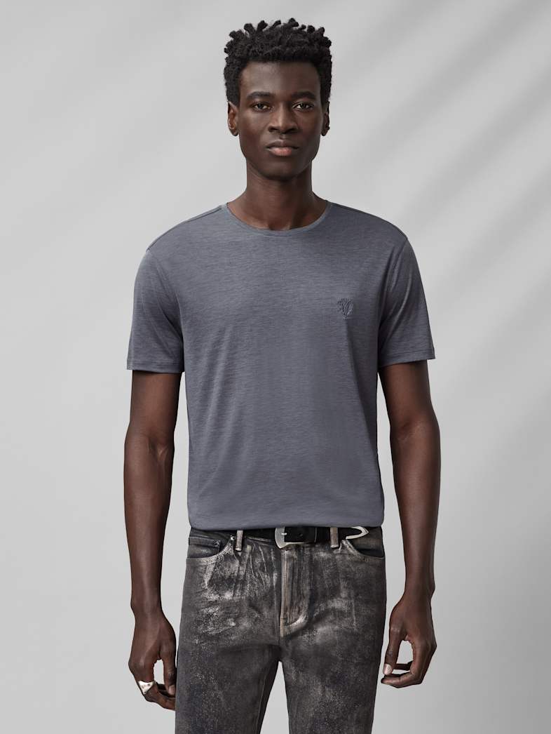 John Varvatos AMATO CREW Clothing Tops T Shirts AMATO CREW SILVER