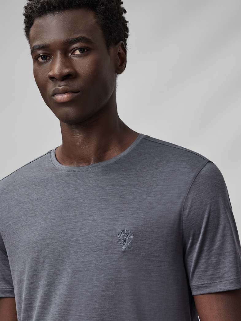 John Varvatos AMATO CREW Clothing Tops T Shirts AMATO CREW SILVER