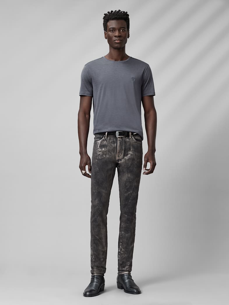 John Varvatos AMATO CREW Clothing Tops T Shirts AMATO CREW SILVER