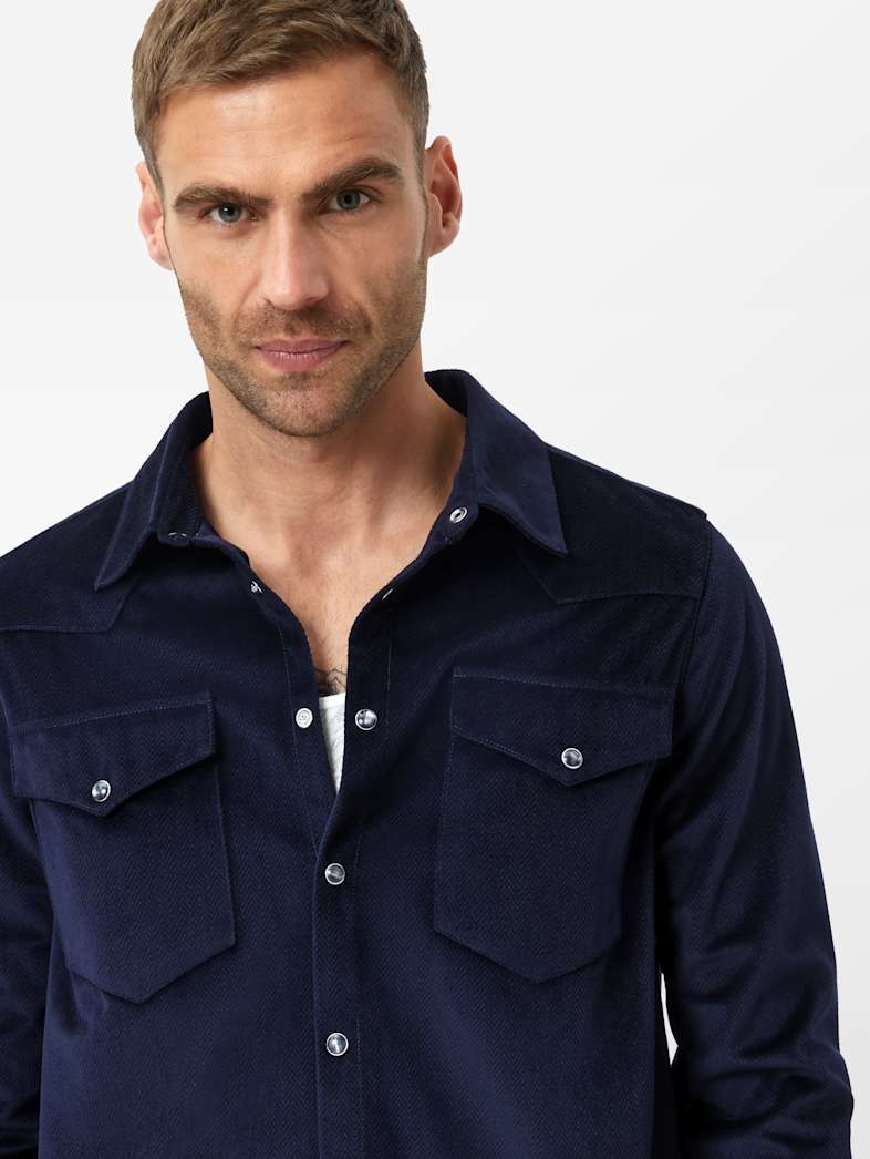 John Varvatos ANDRES SHIRT Clothing Tops Shirts ANDRES SHIRT NAVY