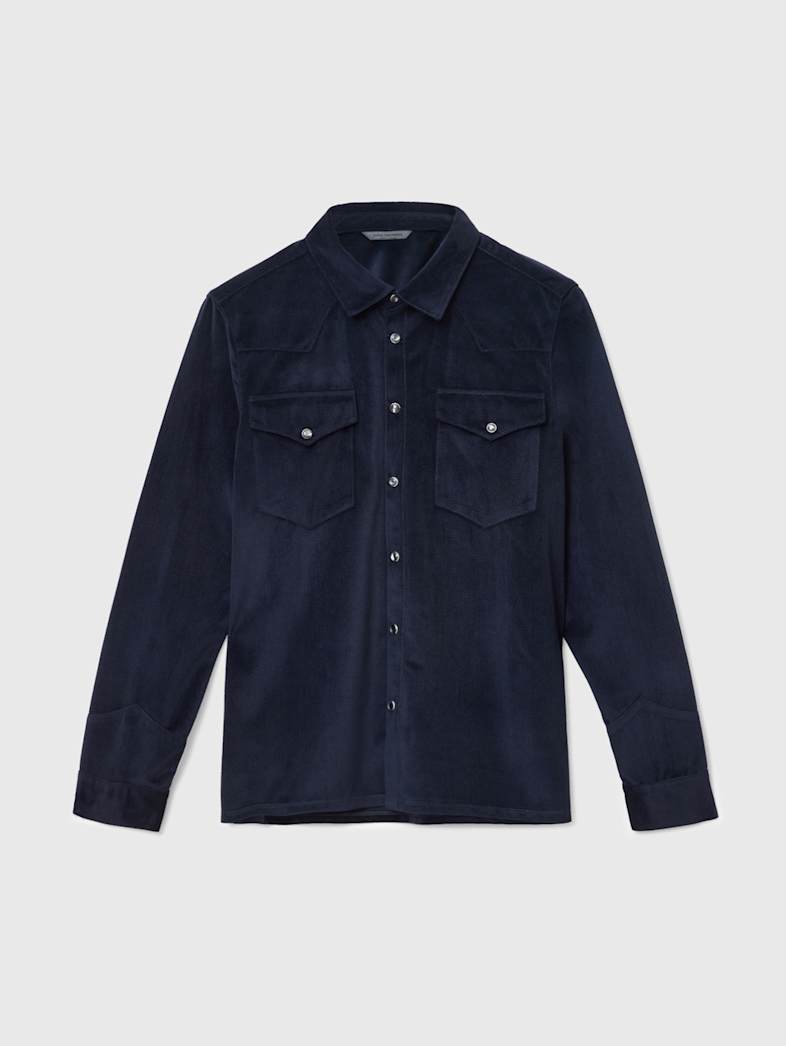 john varvatos ANDRES SHIRT Clothing Tops Shirts ANDRES SHIRT NAVY