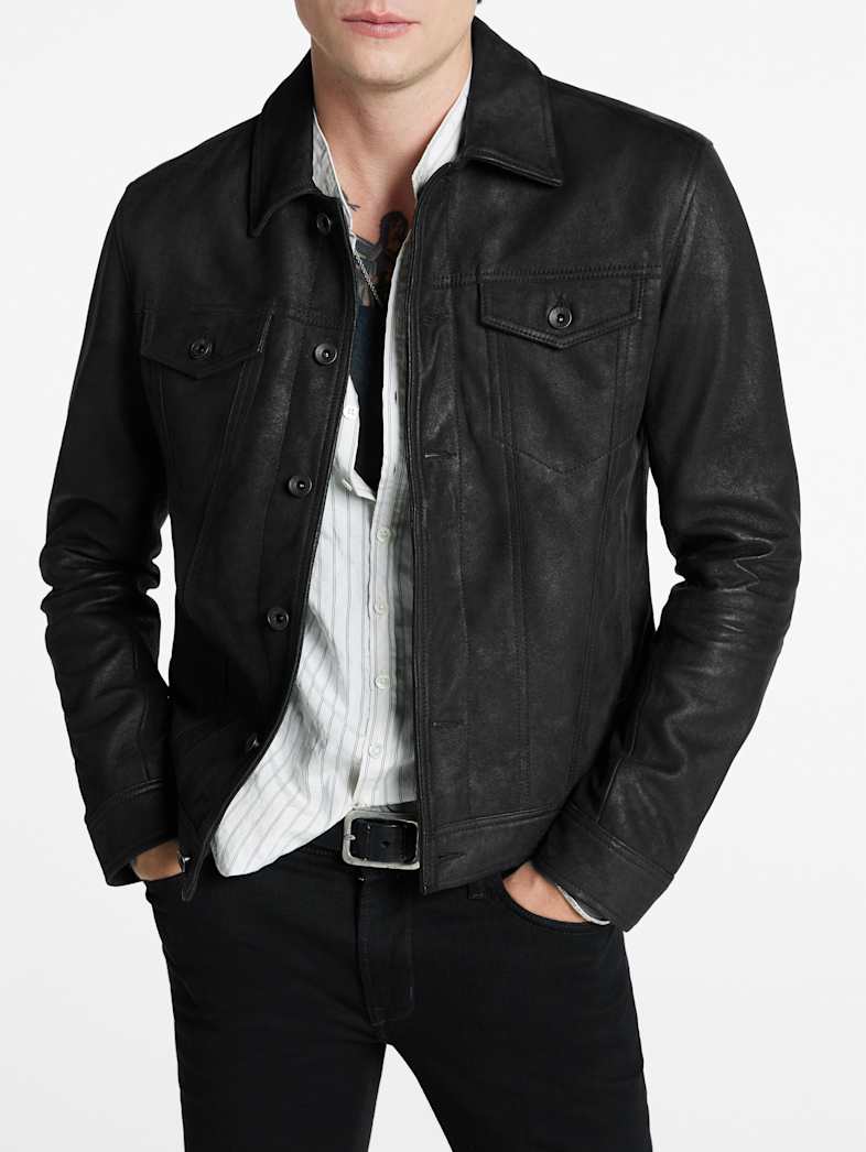 John Varvatos ANDREW TRUCKER Leather All Leather Leather Jackets ANDREW TRUCKER BLACK