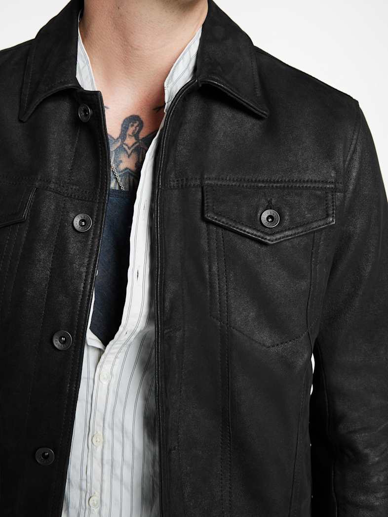 John Varvatos ANDREW TRUCKER Leather All Leather Leather Jackets ANDREW TRUCKER BLACK