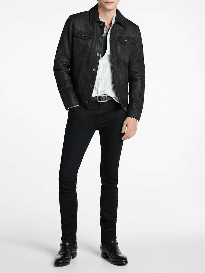John Varvatos ANDREW TRUCKER Leather All Leather Leather Jackets ANDREW TRUCKER BLACK