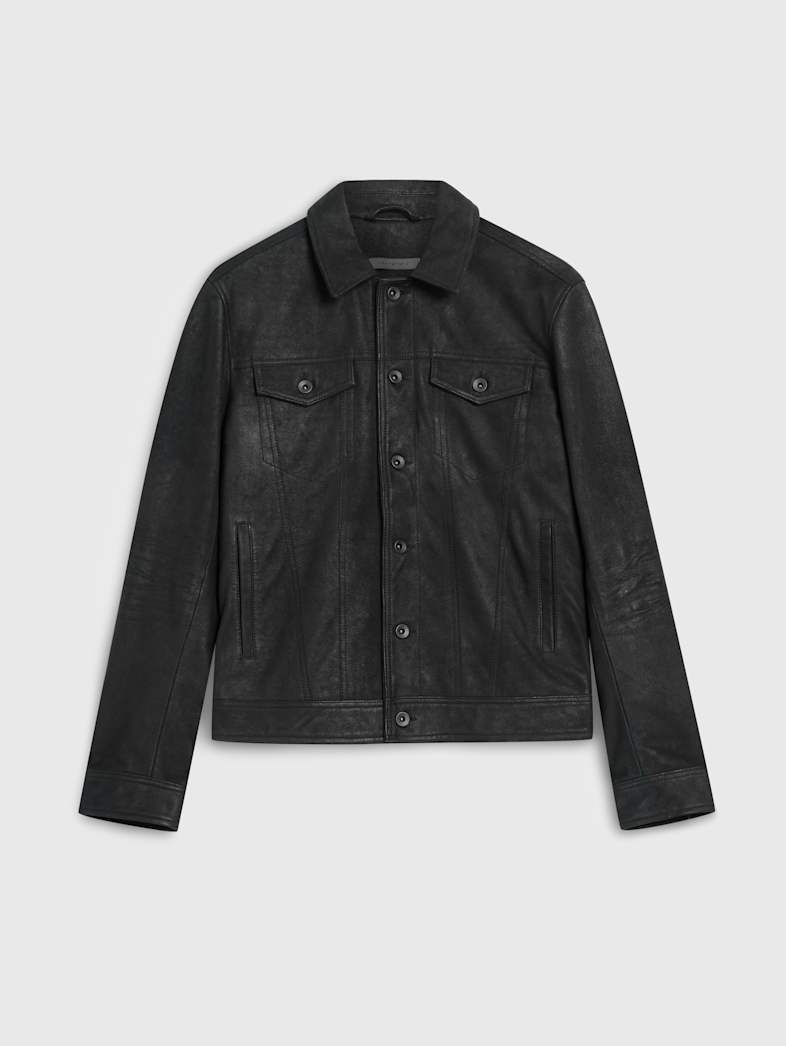 John Varvatos ANDREW TRUCKER Leather All Leather Leather Jackets ANDREW TRUCKER BLACK