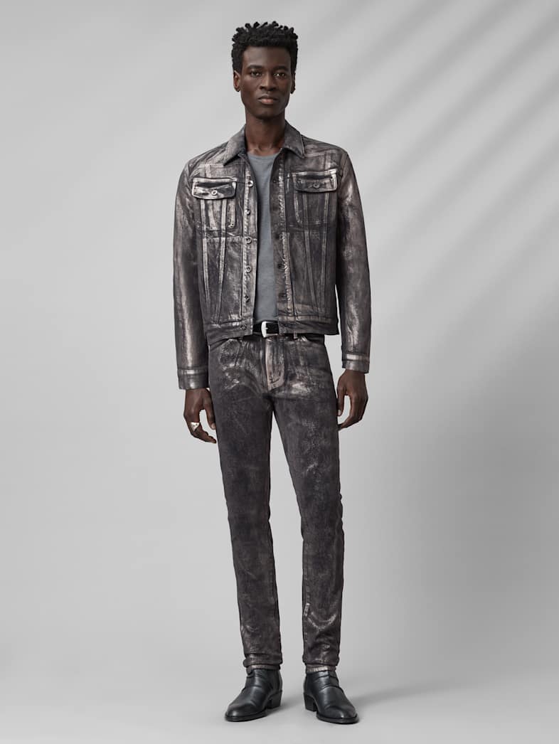 John Varvatos ANTHONY TRUCKER Clothing Tops Coats And Jackets ANTHONY TRUCKER MED GRY HTHR