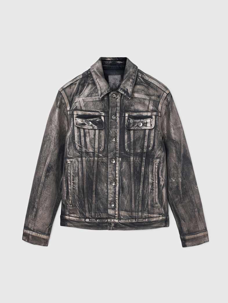 john varvatos ANTHONY TRUCKER Clothing Tops Coats and Jackets ANTHONY TRUCKER MED GRY HTHR
