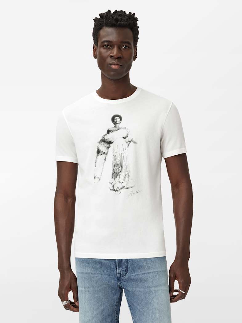 John Varvatos ARETHA FRANKLIN TEE Clothing Tops Graphic Tees ARETHA FRANKLIN TEE SALT
