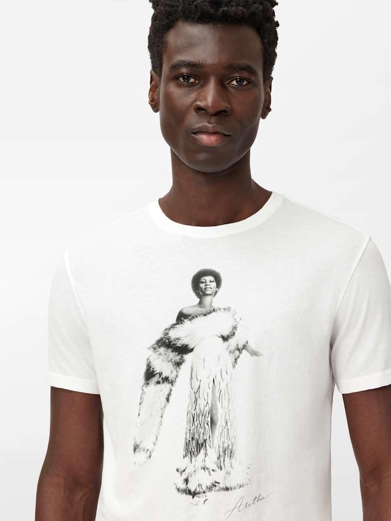 John Varvatos ARETHA FRANKLIN TEE Clothing Tops Graphic Tees ARETHA FRANKLIN TEE SALT