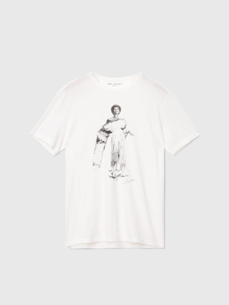 john varvatos ARETHA FRANKLIN TEE Clothing Tops Graphic Tees ARETHA FRANKLIN TEE SALT