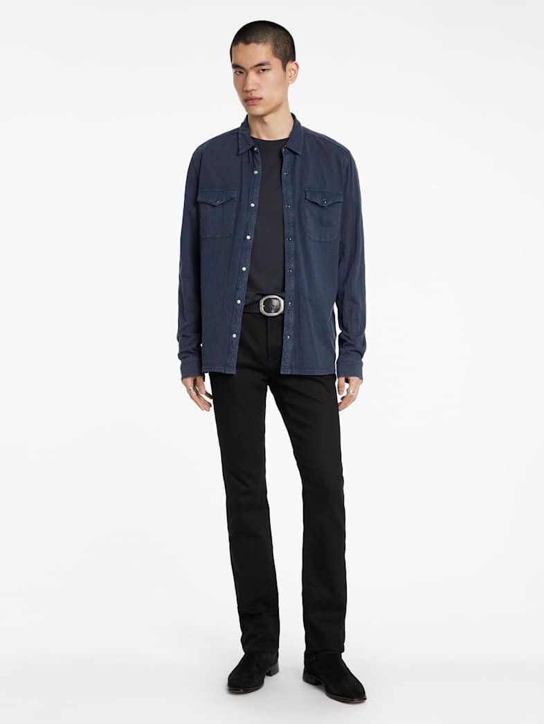 John Varvatos ARVON WESTERN SHIRT Clothing Featured JV ESSENTIALS ARVON WESTERN SHIRT PACIFIC