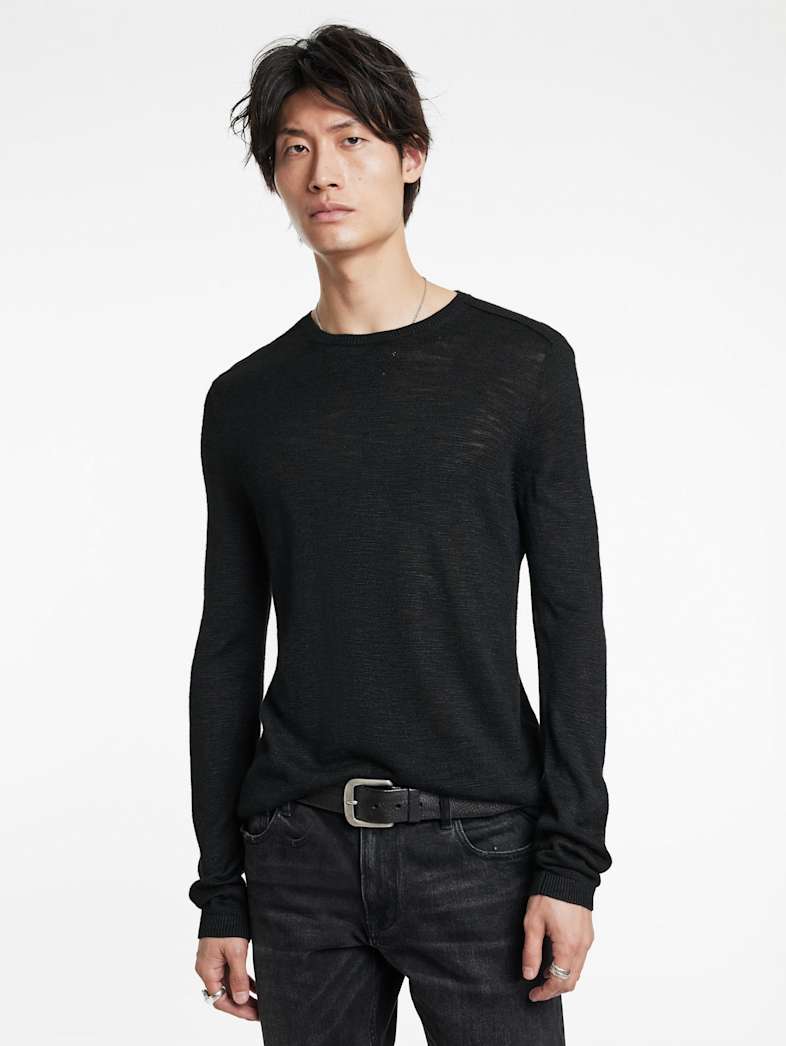 John Varvatos AVEIRO CREW Outlet Outlet Tops AVEIRO CREW BLACK