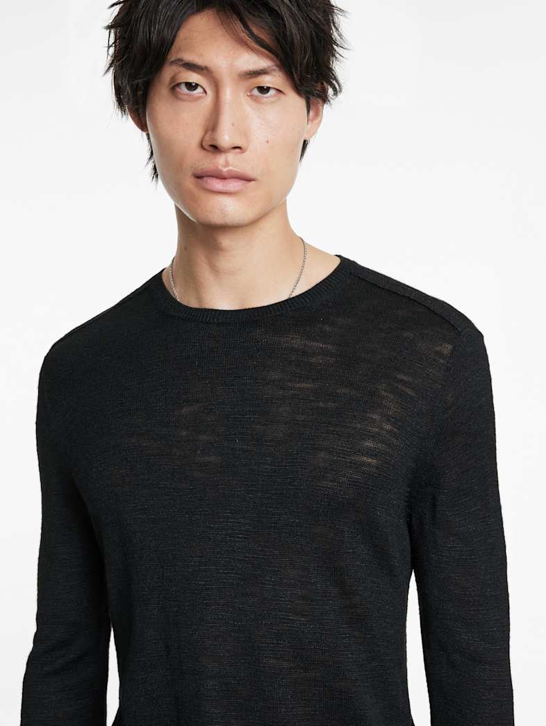 John Varvatos AVEIRO CREW Outlet Outlet Tops AVEIRO CREW BLACK