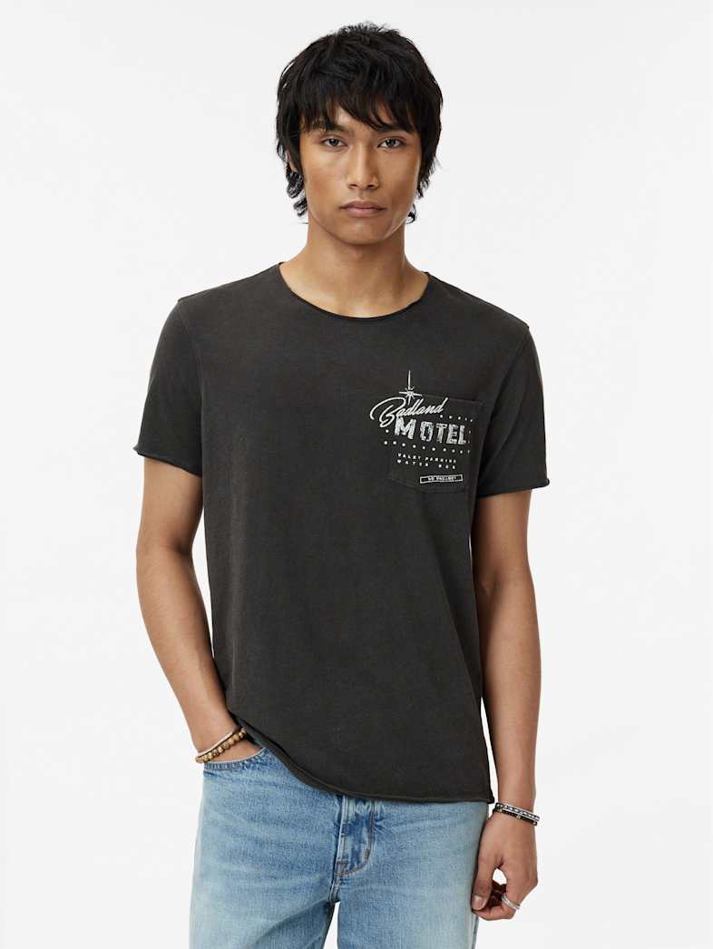 John Varvatos BADLAND SKULL TEE Clothing Tops Graphic Tees BADLAND SKULL TEE CHARCOAL