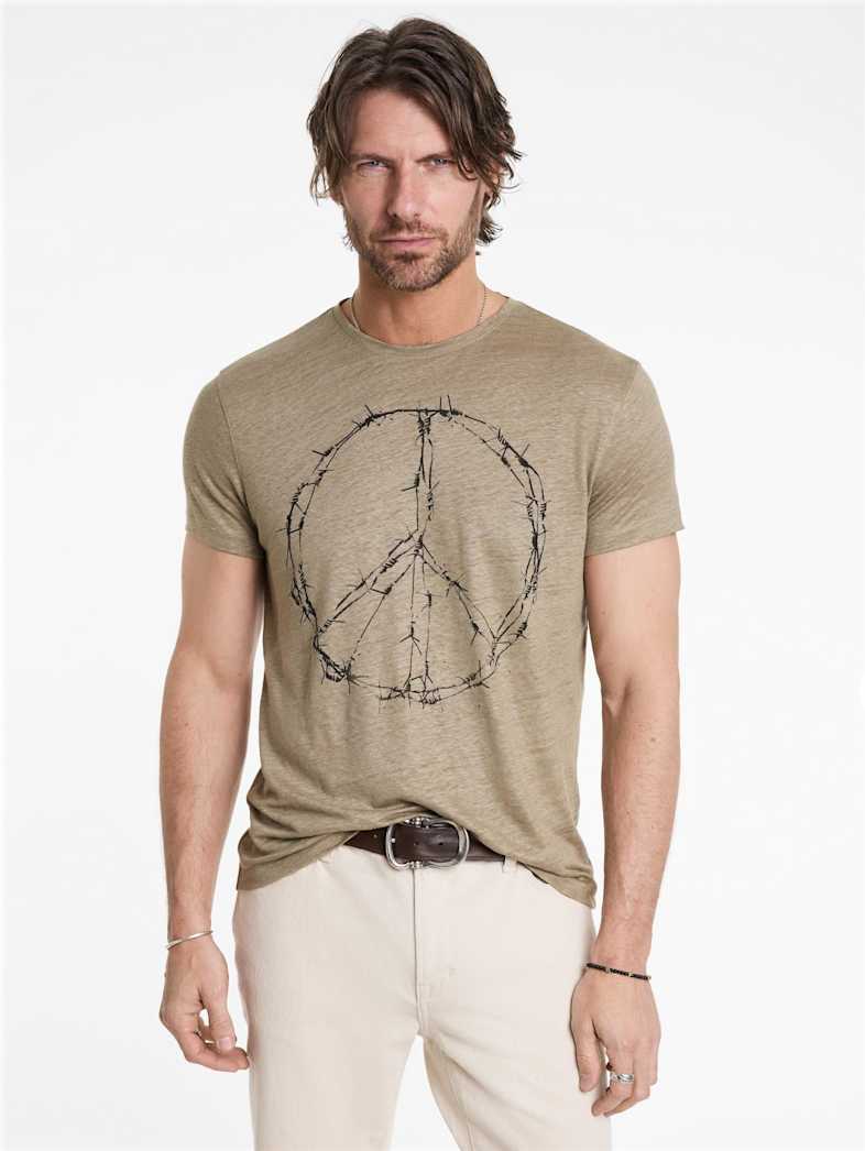 John Varvatos BARBED WIRE PEACE TEE Outlet Outlet Tops BARBED WIRE PEACE TEE CANVAS