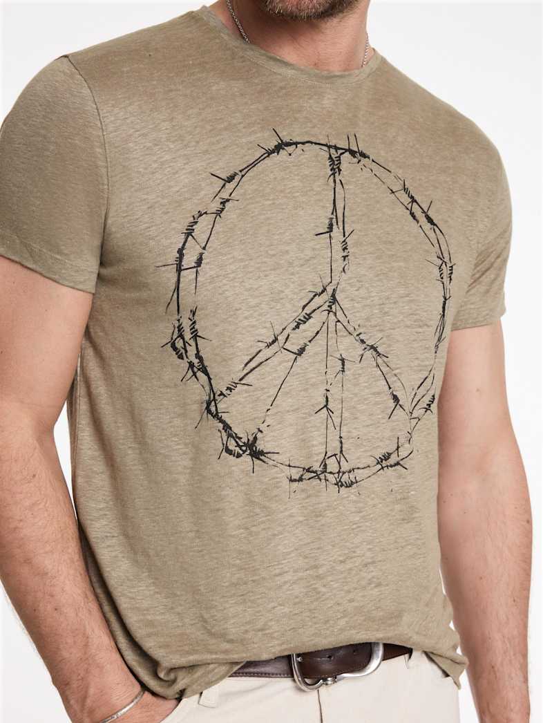 John Varvatos BARBED WIRE PEACE TEE Outlet Outlet Tops BARBED WIRE PEACE TEE CANVAS