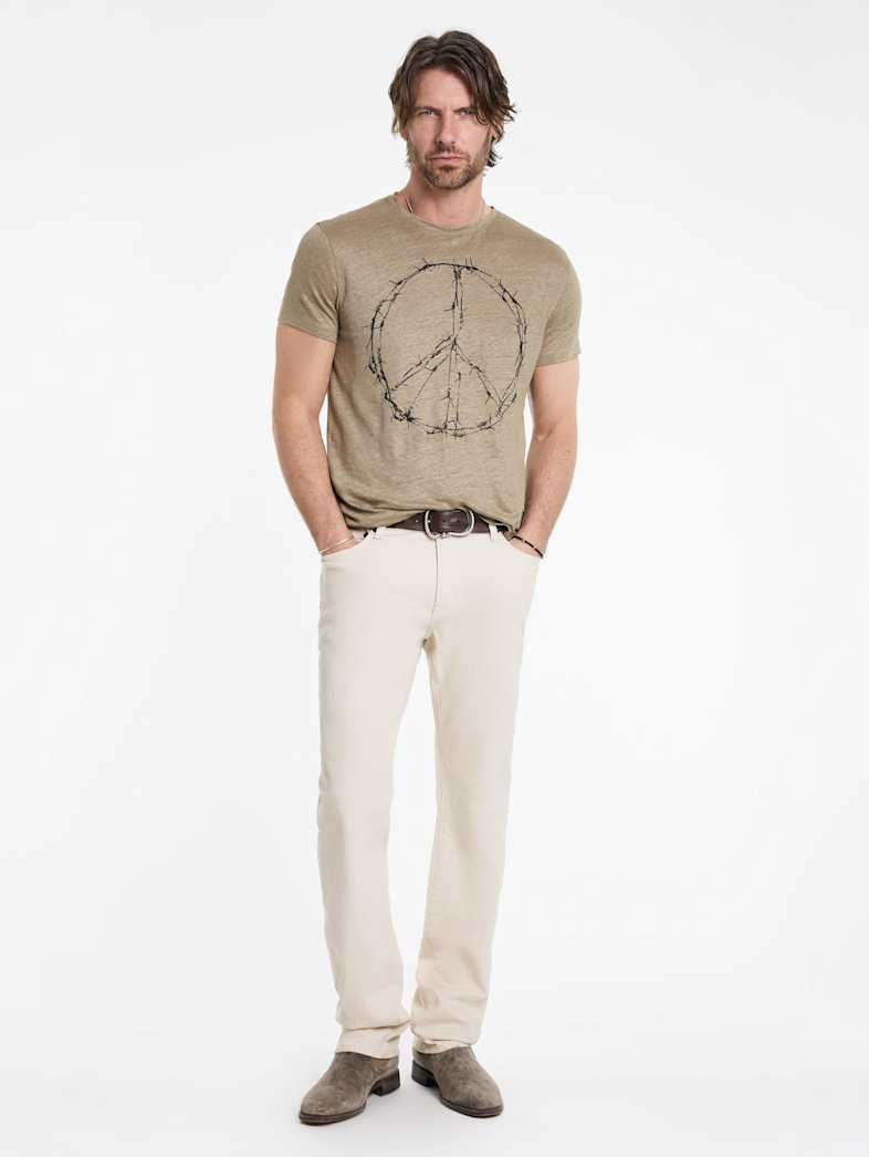 John Varvatos BARBED WIRE PEACE TEE Outlet Outlet Tops BARBED WIRE PEACE TEE CANVAS