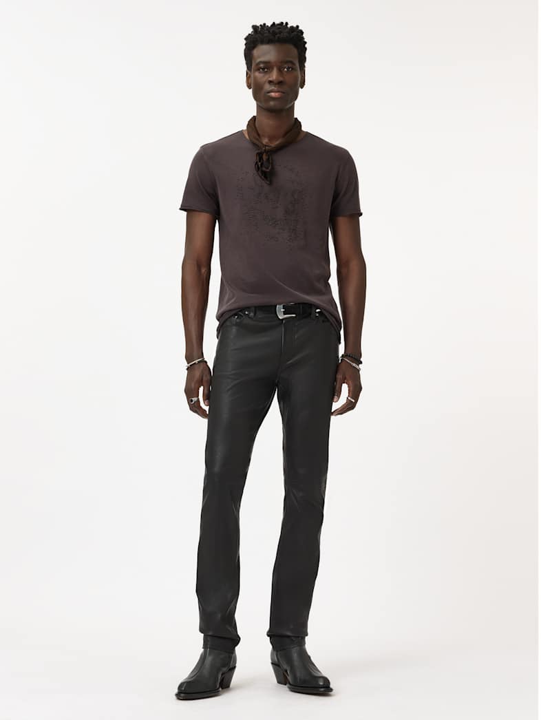 John Varvatos BEADED SKULL TEE Clothing Tops Graphic Tees BEADED SKULL TEE OXBLOOD