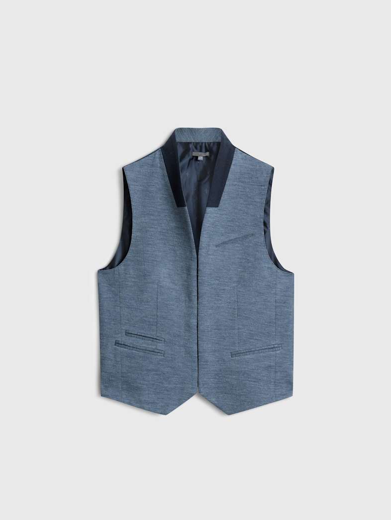john varvatos BELTON VEST Outlet Outlet Leather & Outerwear BELTON VEST POWDER BLUE