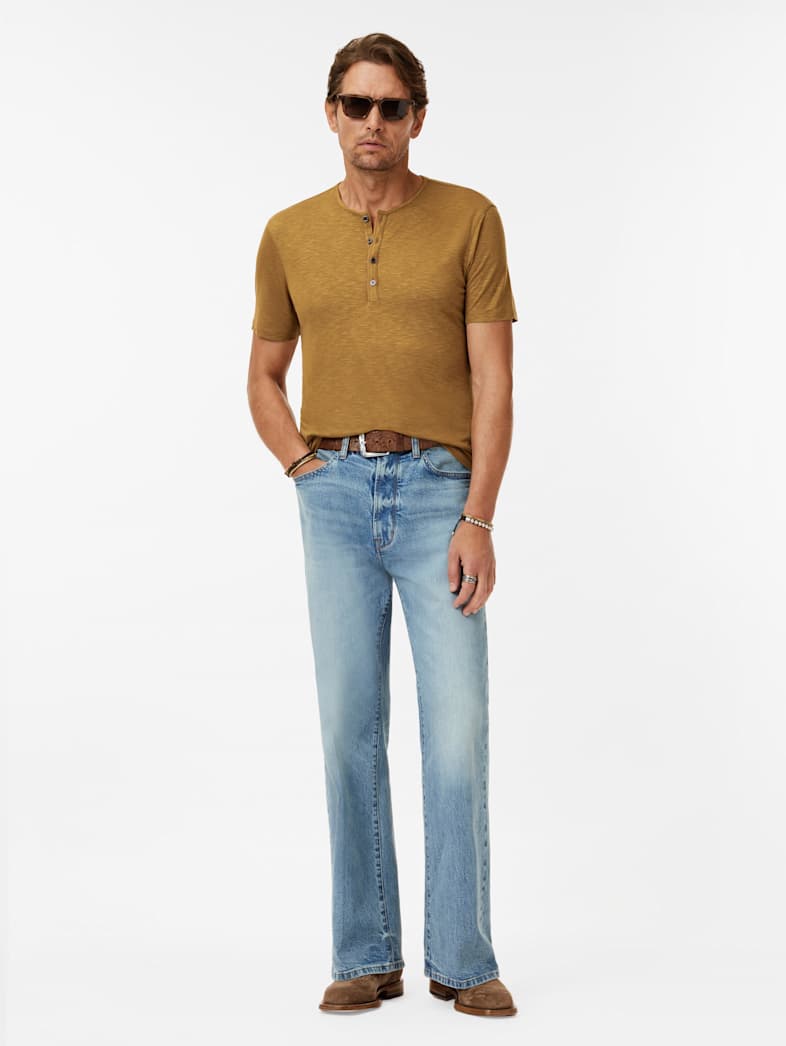 John Varvatos BIELLO HENLEY Clothing Tops Henleys BIELLO HENLEY JUTE