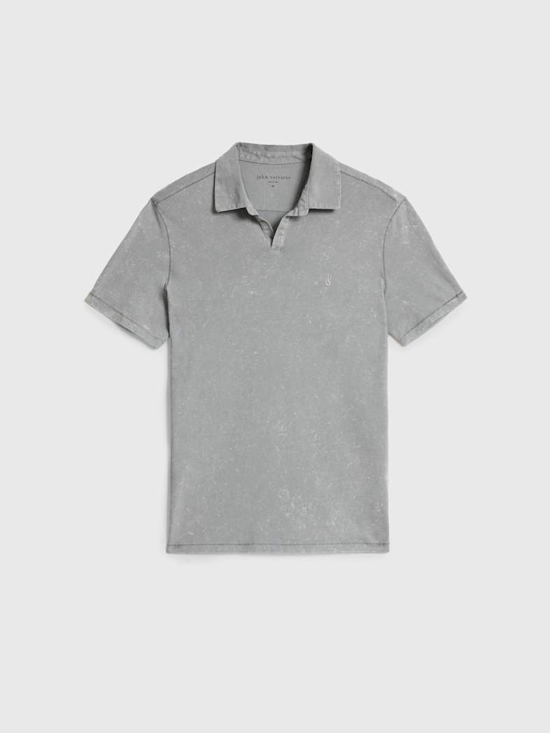 john varvatos BODHI POLO Outlet Outlet Tops BODHI POLO MED GREY