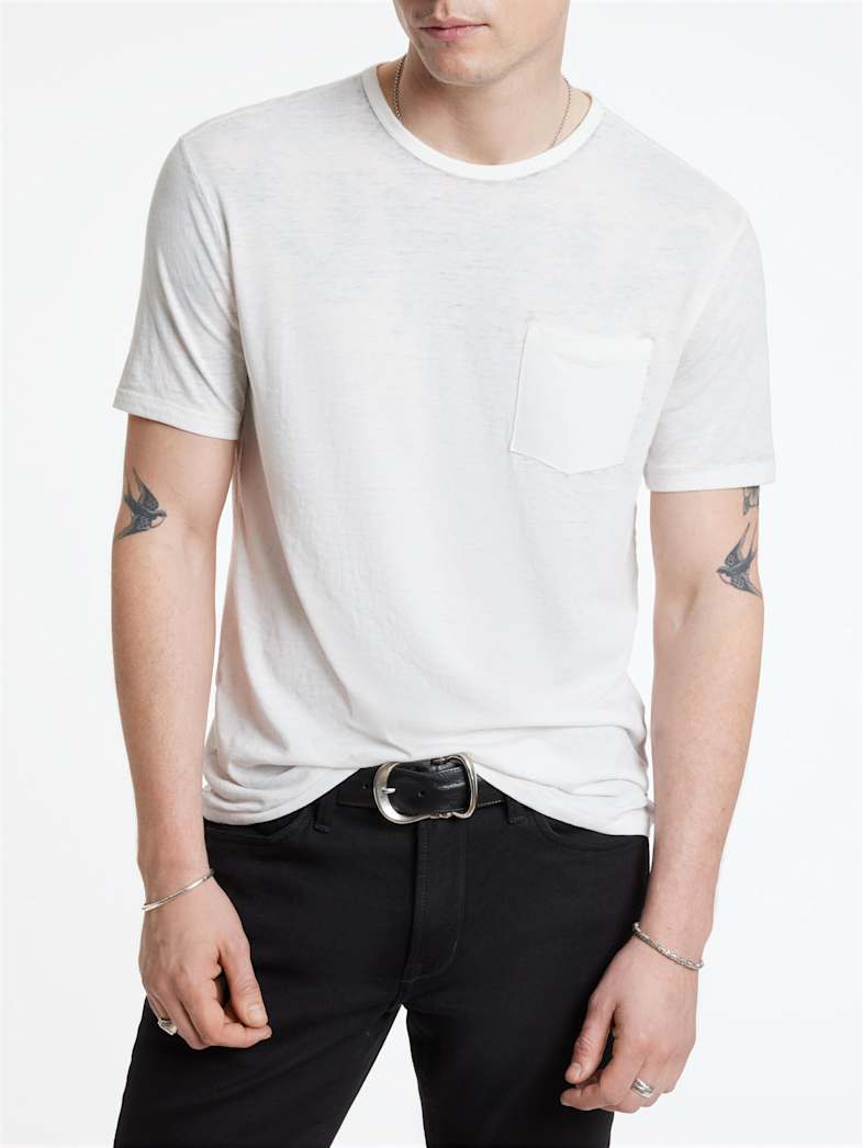 John Varvatos BOND BURNOUT T-SHIRT Clothing Featured JV ESSENTIALS BOND BURNOUT T SHIRT SALT