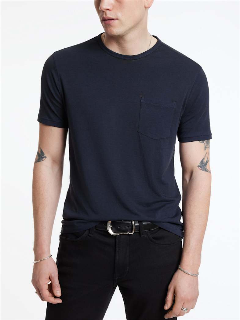 John Varvatos BOND BURNOUT T-SHIRT Clothing Featured JV ESSENTIALS BOND BURNOUT T SHIRT NAVY