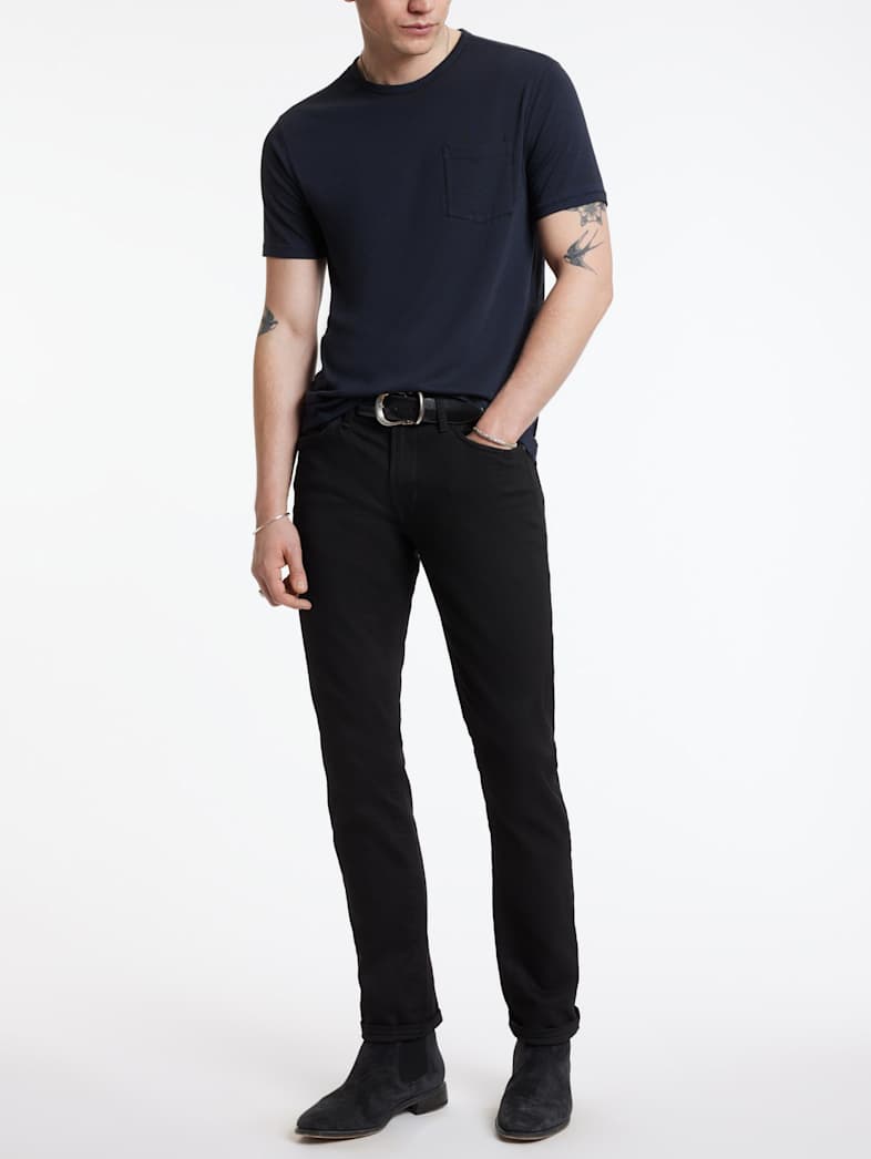 John Varvatos BOND BURNOUT T-SHIRT Clothing Featured JV ESSENTIALS BOND BURNOUT T SHIRT NAVY