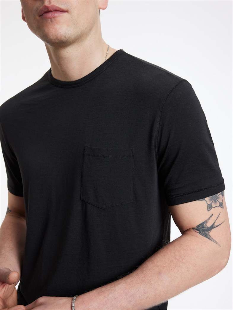 John Varvatos BOND BURNOUT T-SHIRT Clothing Featured JV ESSENTIALS BOND BURNOUT T SHIRT BLACK