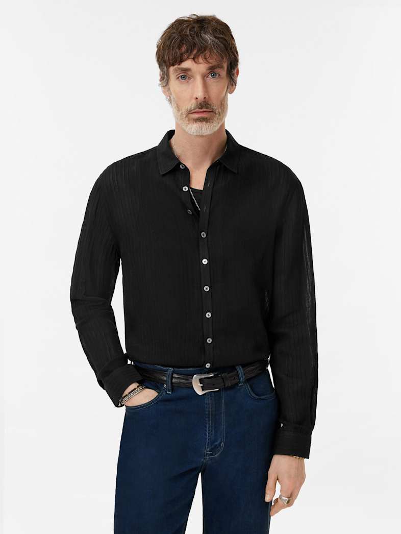 John Varvatos BUCKS SHIRT Clothing Tops Shirts BUCKS SHIRT BLACK