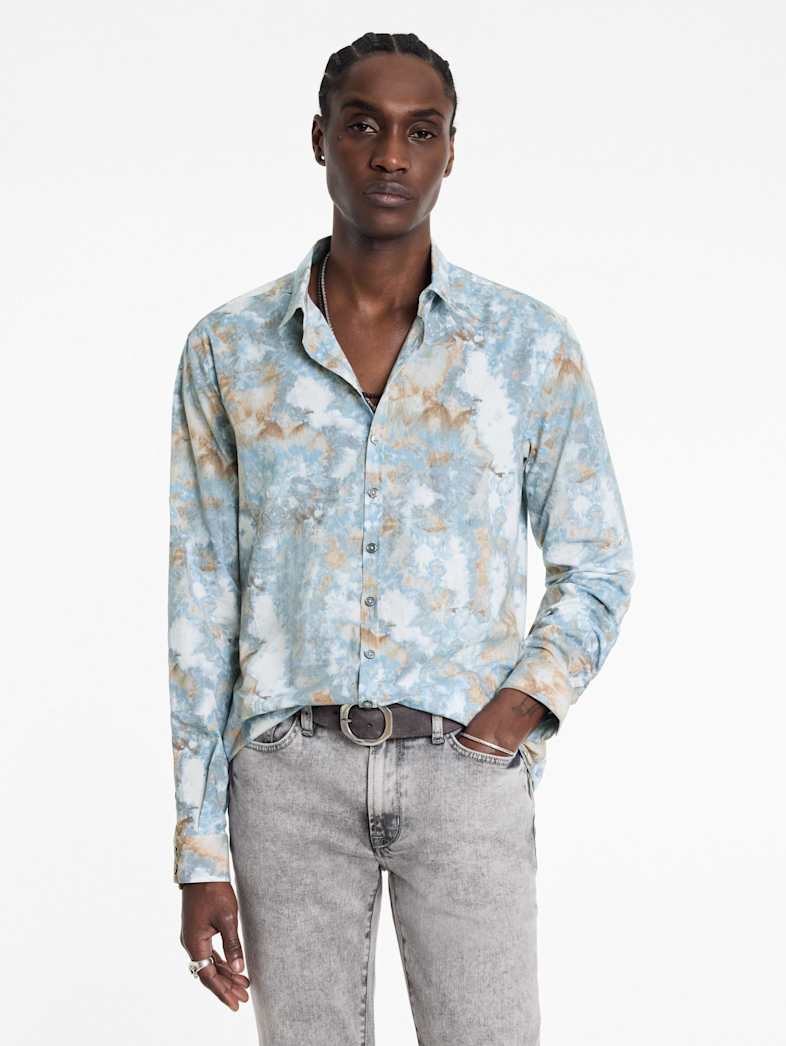 John Varvatos BUCKS SHIRT Outlet Outlet Tops BUCKS SHIRT BLUE MIST