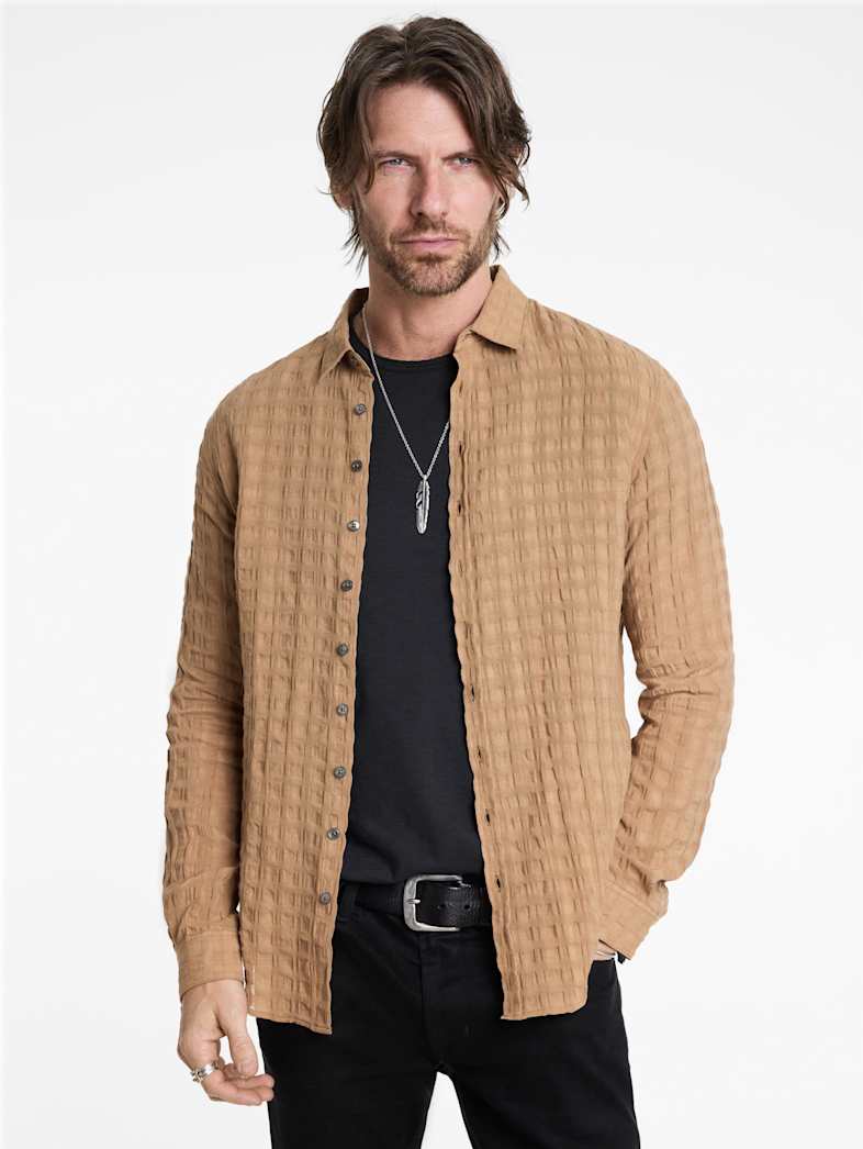 John Varvatos BUCKS SHIRT Outlet Outlet Tops BUCKS SHIRT LT CARAMEL