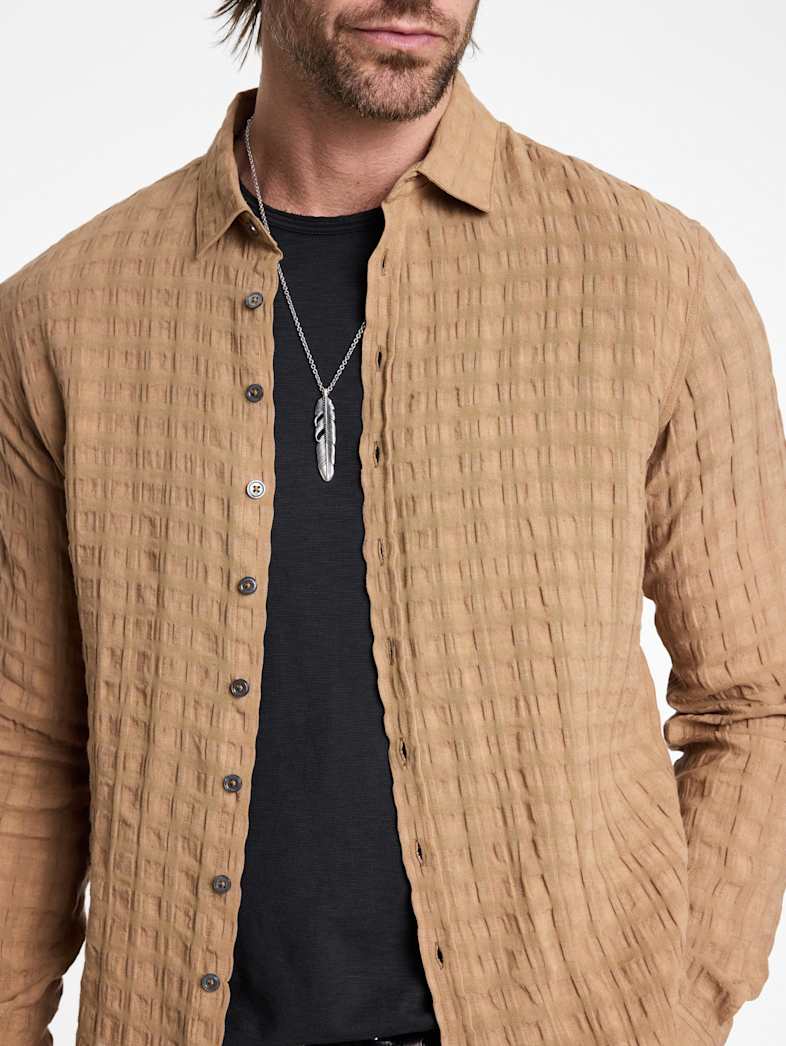 John Varvatos BUCKS SHIRT Outlet Outlet Tops BUCKS SHIRT LT CARAMEL