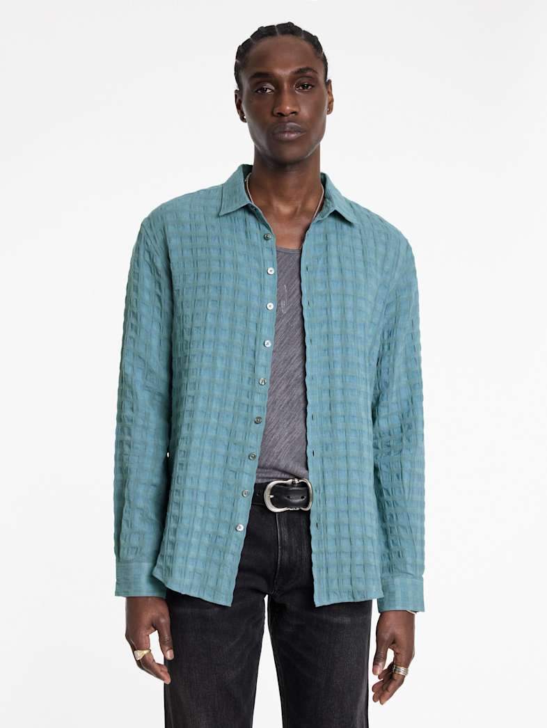 John Varvatos BUCKS SHIRT Outlet Outlet Tops BUCKS SHIRT SEA GREEN
