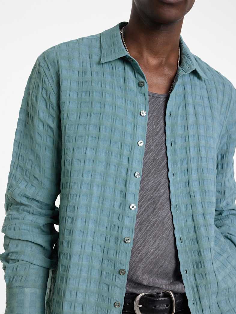 John Varvatos BUCKS SHIRT Outlet Outlet Tops BUCKS SHIRT SEA GREEN