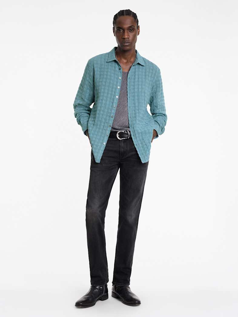 John Varvatos BUCKS SHIRT Outlet Outlet Tops BUCKS SHIRT SEA GREEN