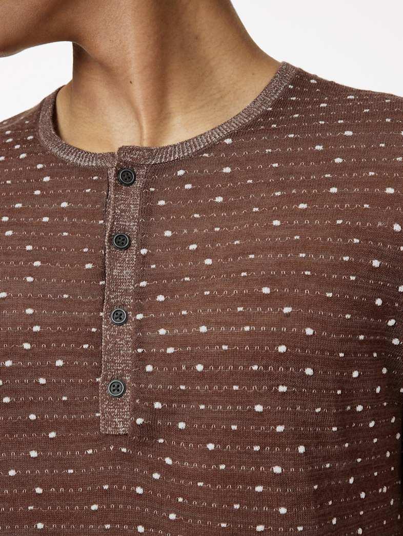 John Varvatos CABRAS HENLEY Clothing Tops Henleys CABRAS HENLEY HAZELNUT