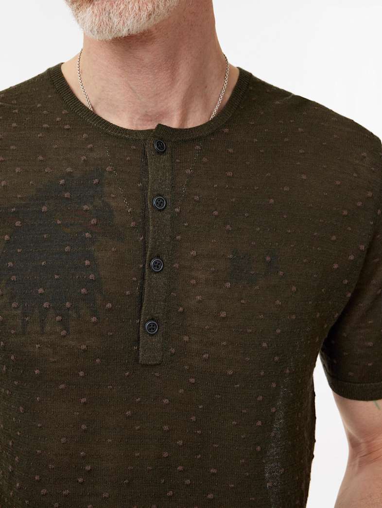 John Varvatos CABRAS HENLEY Clothing Tops Henleys CABRAS HENLEY MOSS