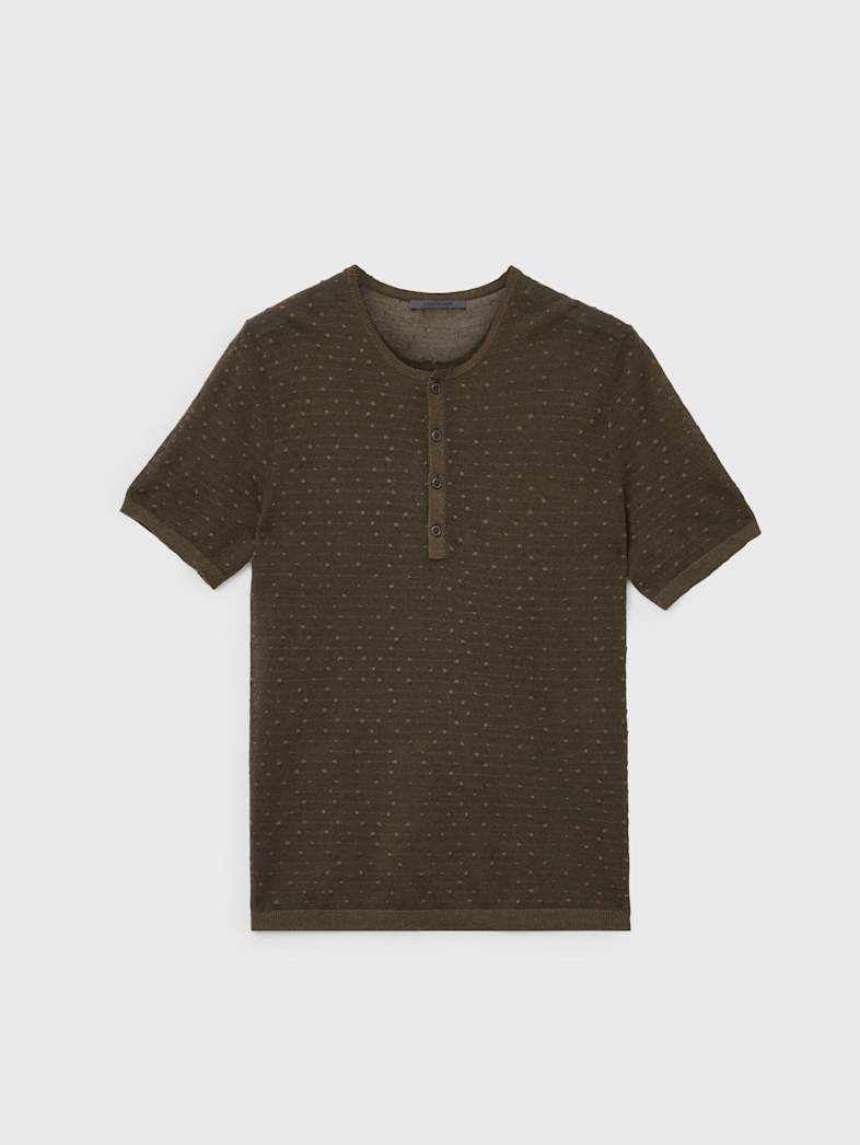 john varvatos CABRAS HENLEY Clothing Tops Henleys CABRAS HENLEY MOSS