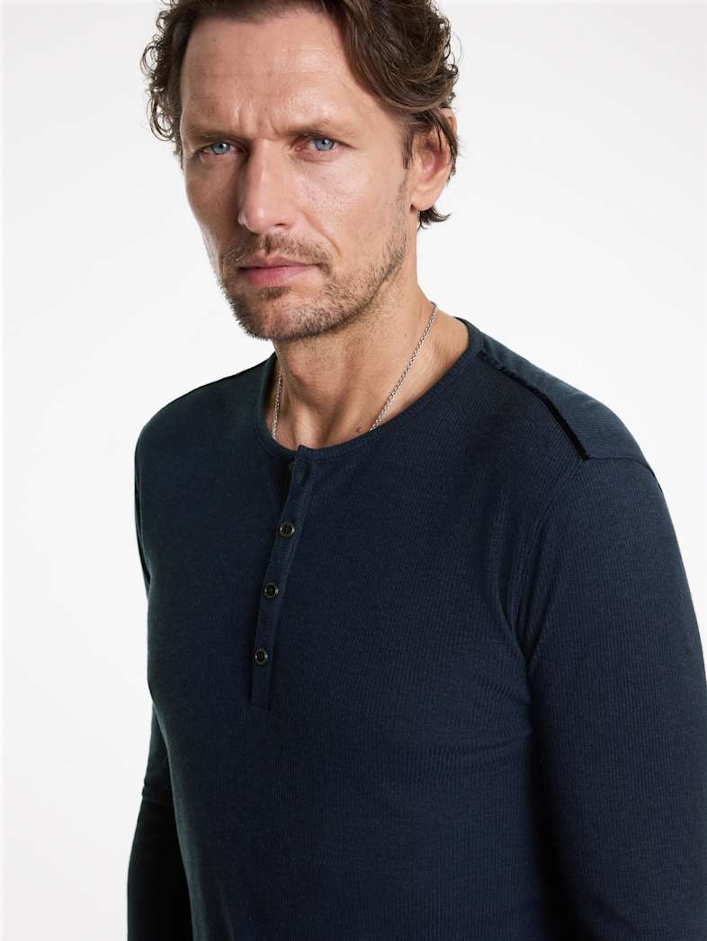 John Varvatos CARVER HENLEY Outlet Outlet Tops CARVER HENLEY INK